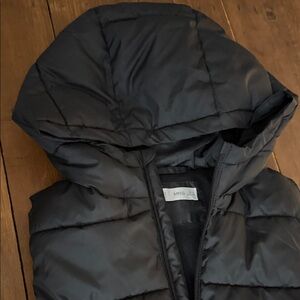 MNG Black Childs Puffer Vest with Hood Size 10 longer length